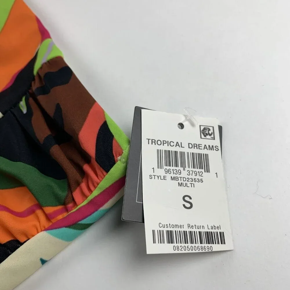 Bar III Tropical Dreams Swim Bikini Bottom‎ Women's Small Multicolor High-Waist